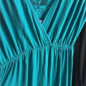 Teal V-Neck Dress